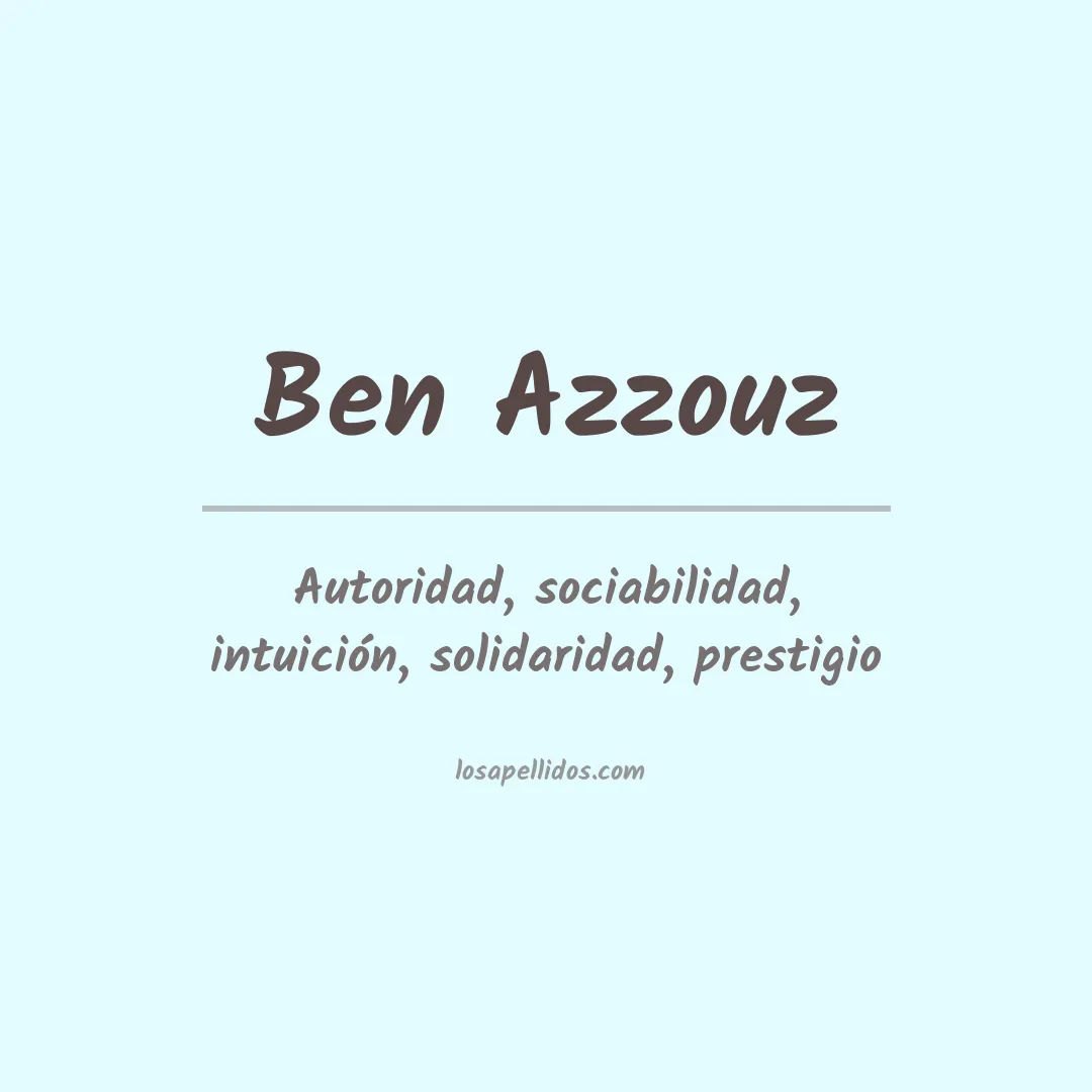Significado del Apellido Ben azzouz