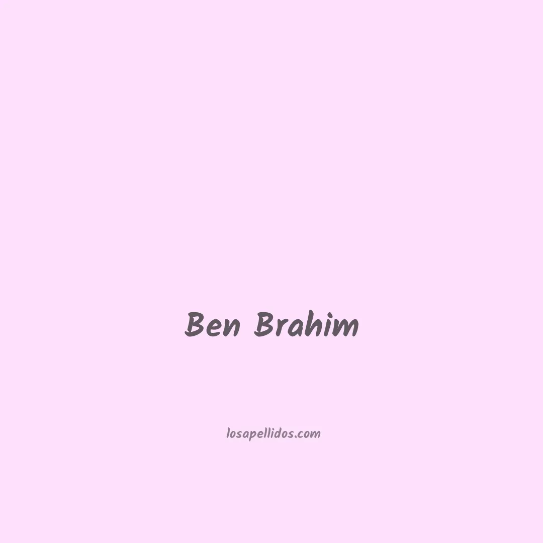 Ben brahim en chino