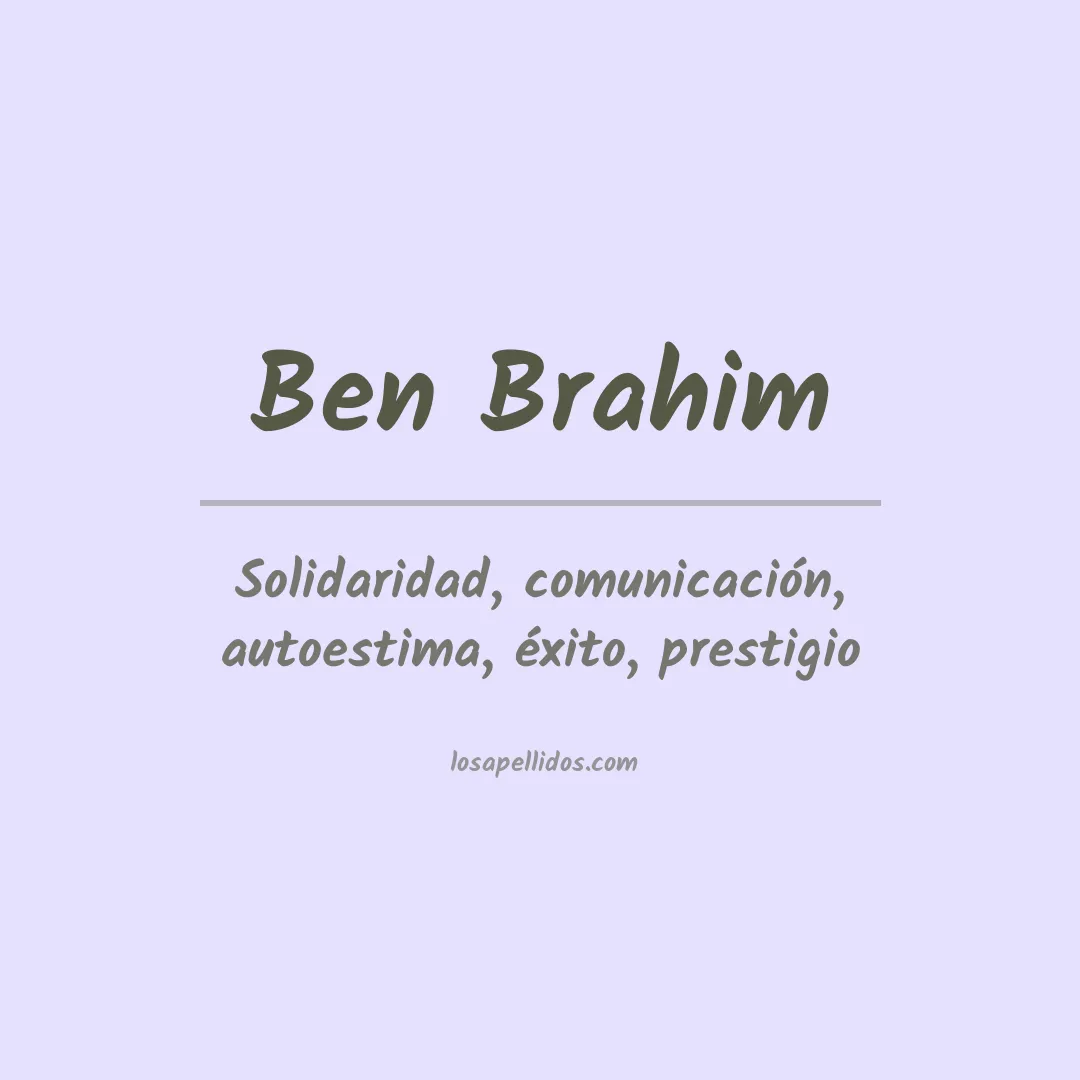 Apellido Ben brahim