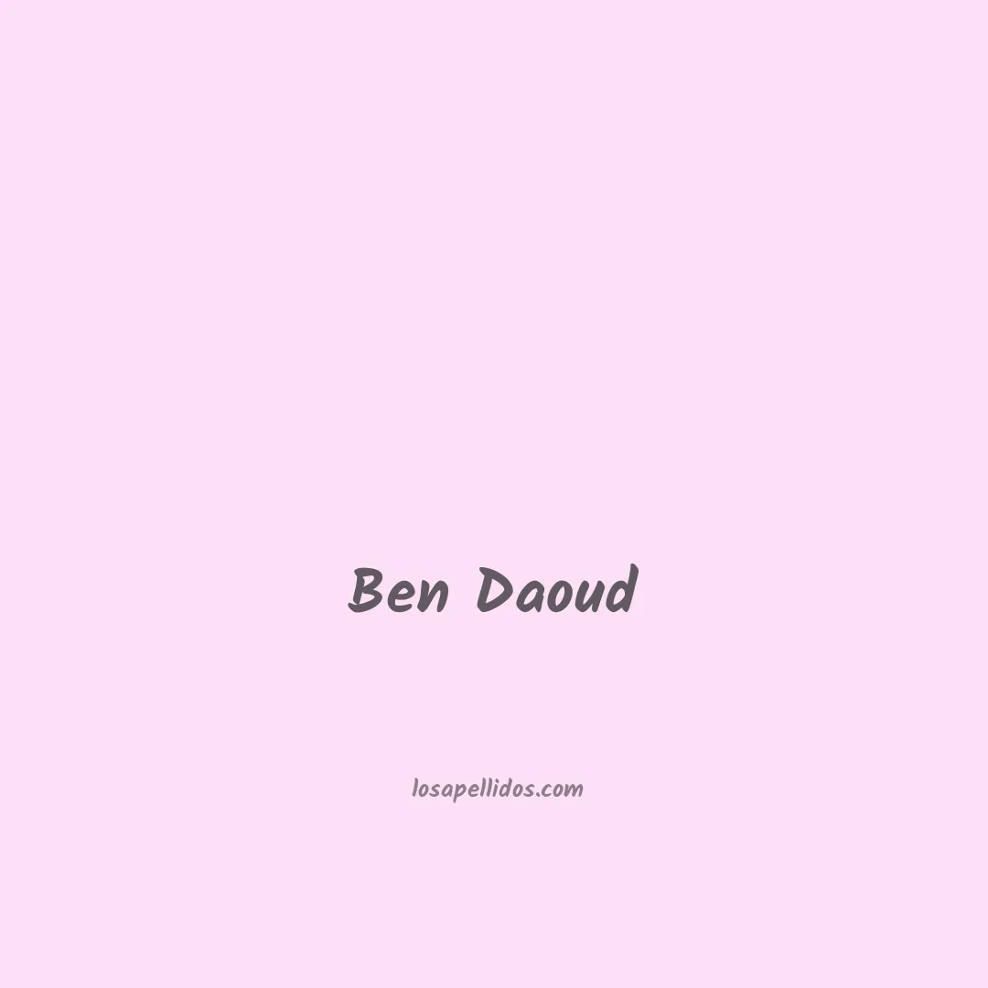 Ben daoud en chino