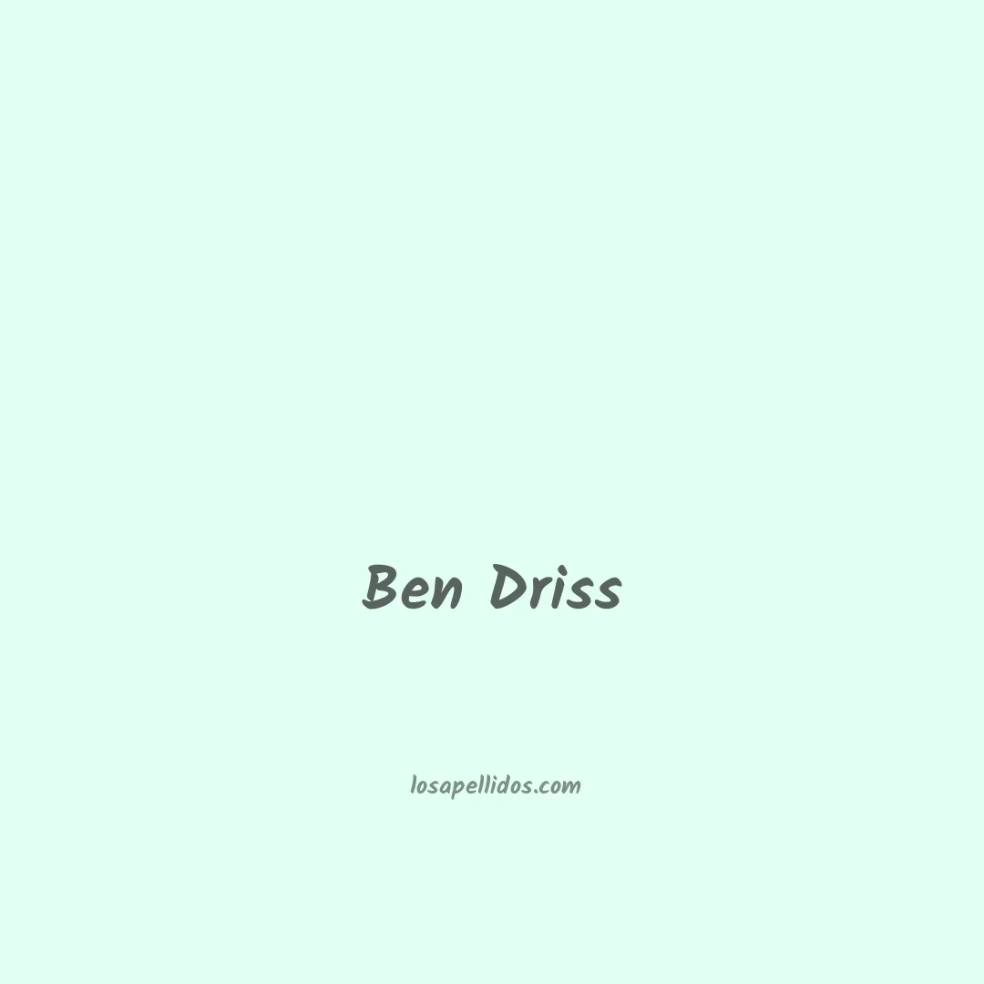 Ben driss en chino