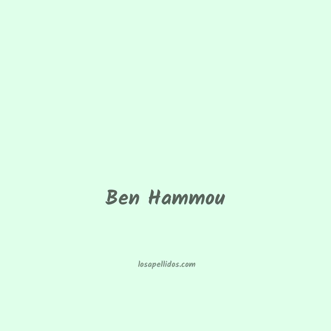 Ben hammou en chino