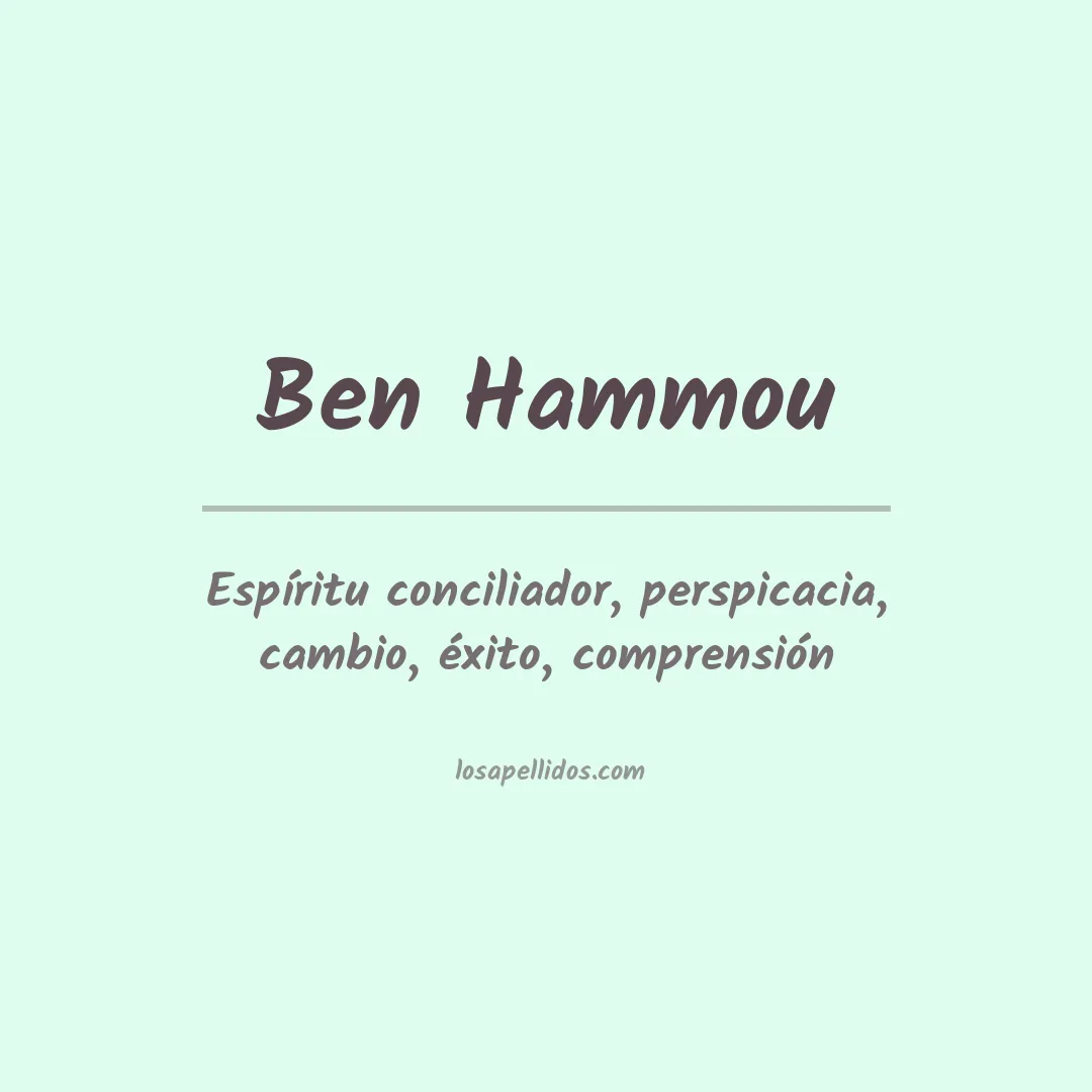 Significado del Apellido Ben hammou