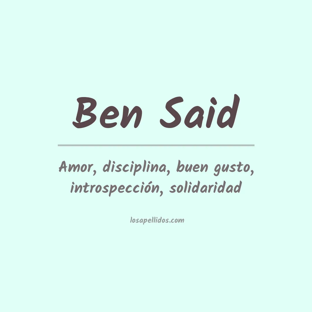Apellido Ben said