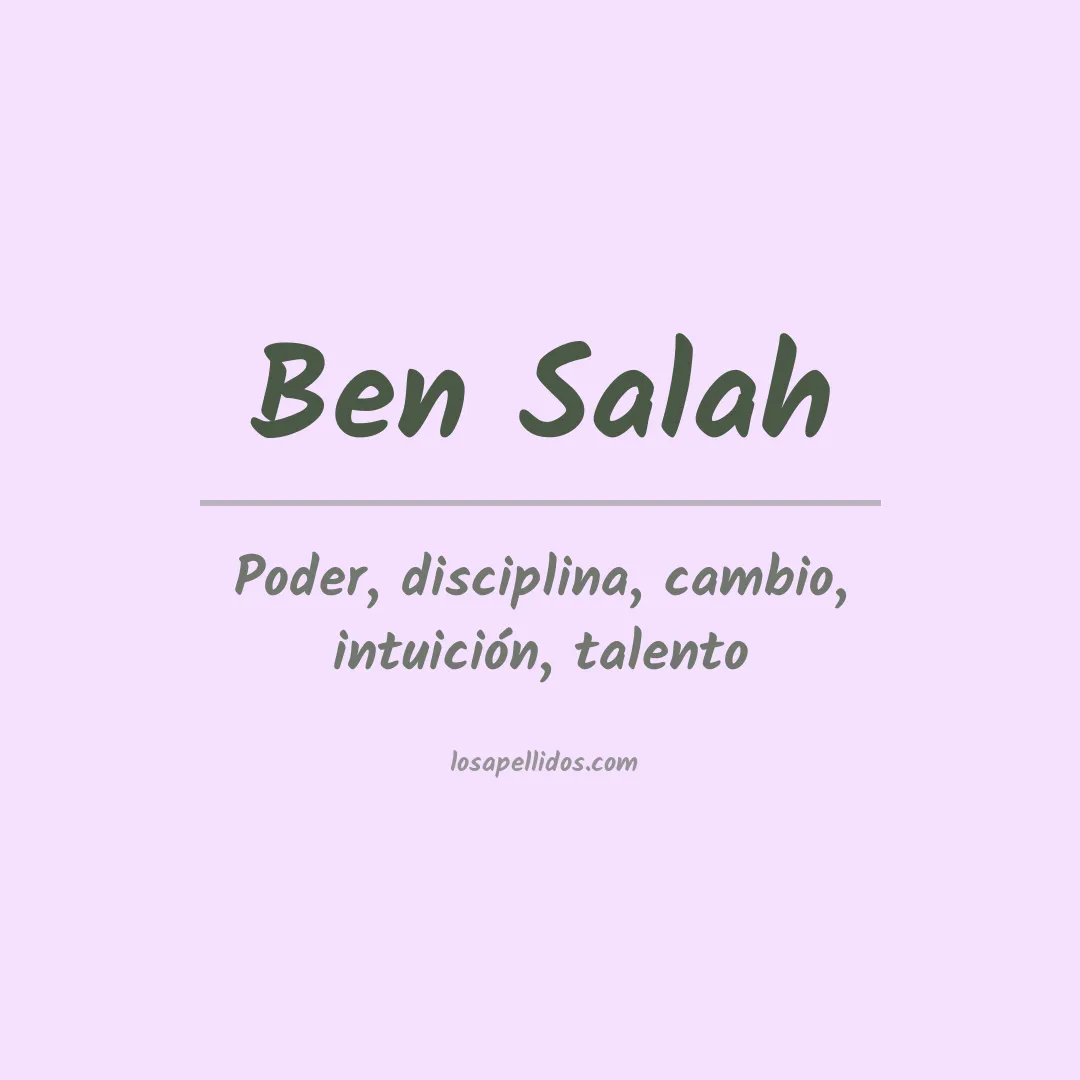 Significado del Apellido Ben salah
