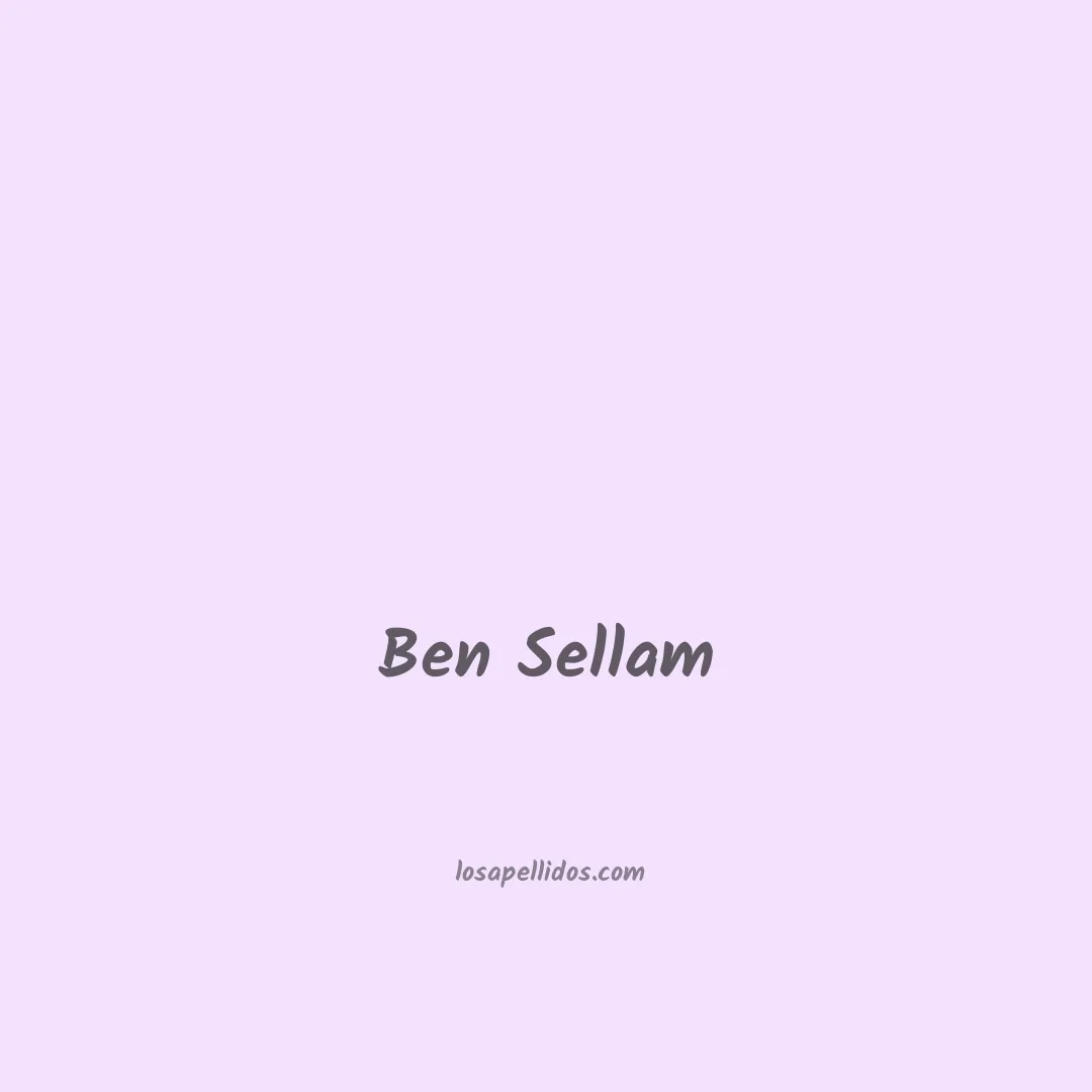 Ben sellam en chino
