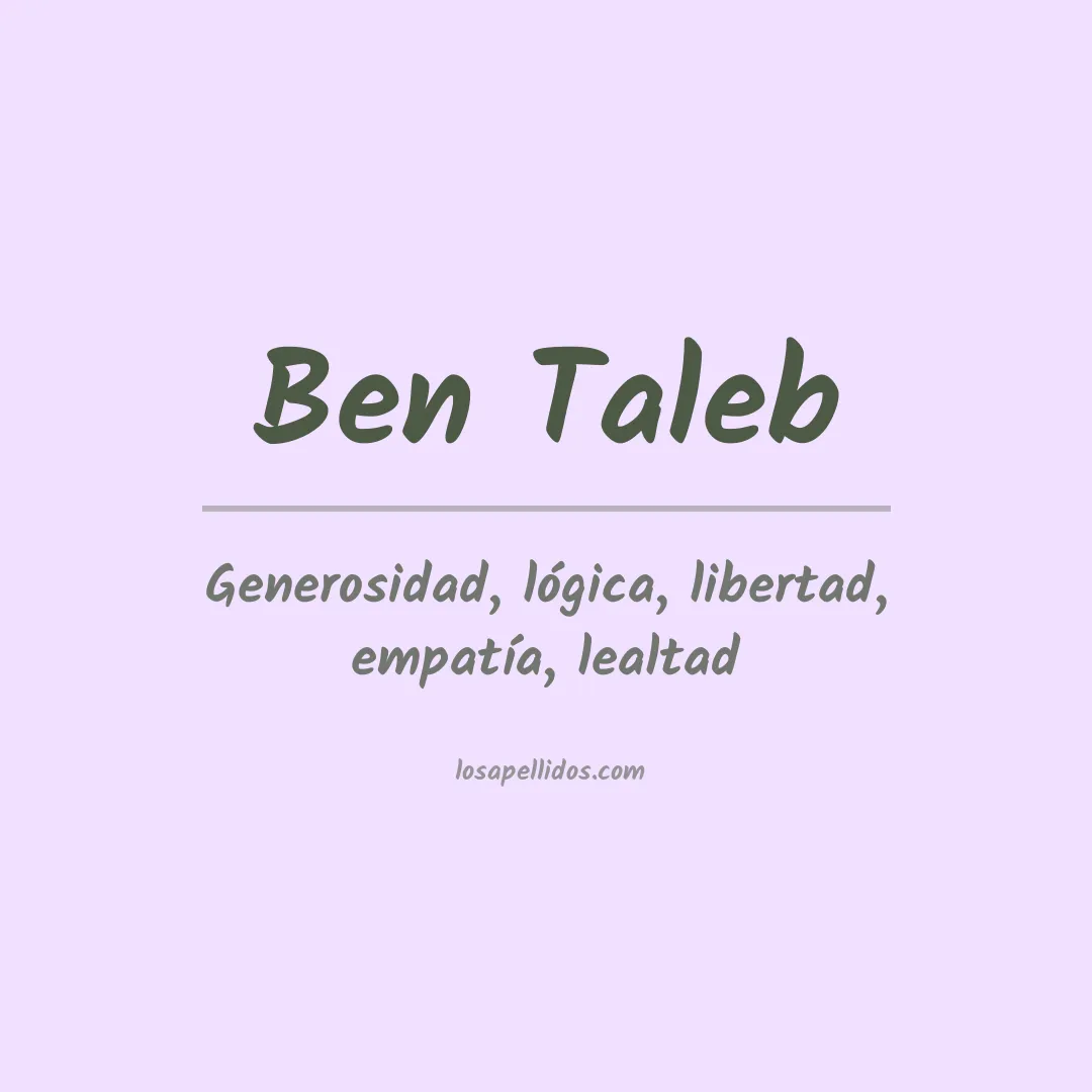 Apellido Ben taleb