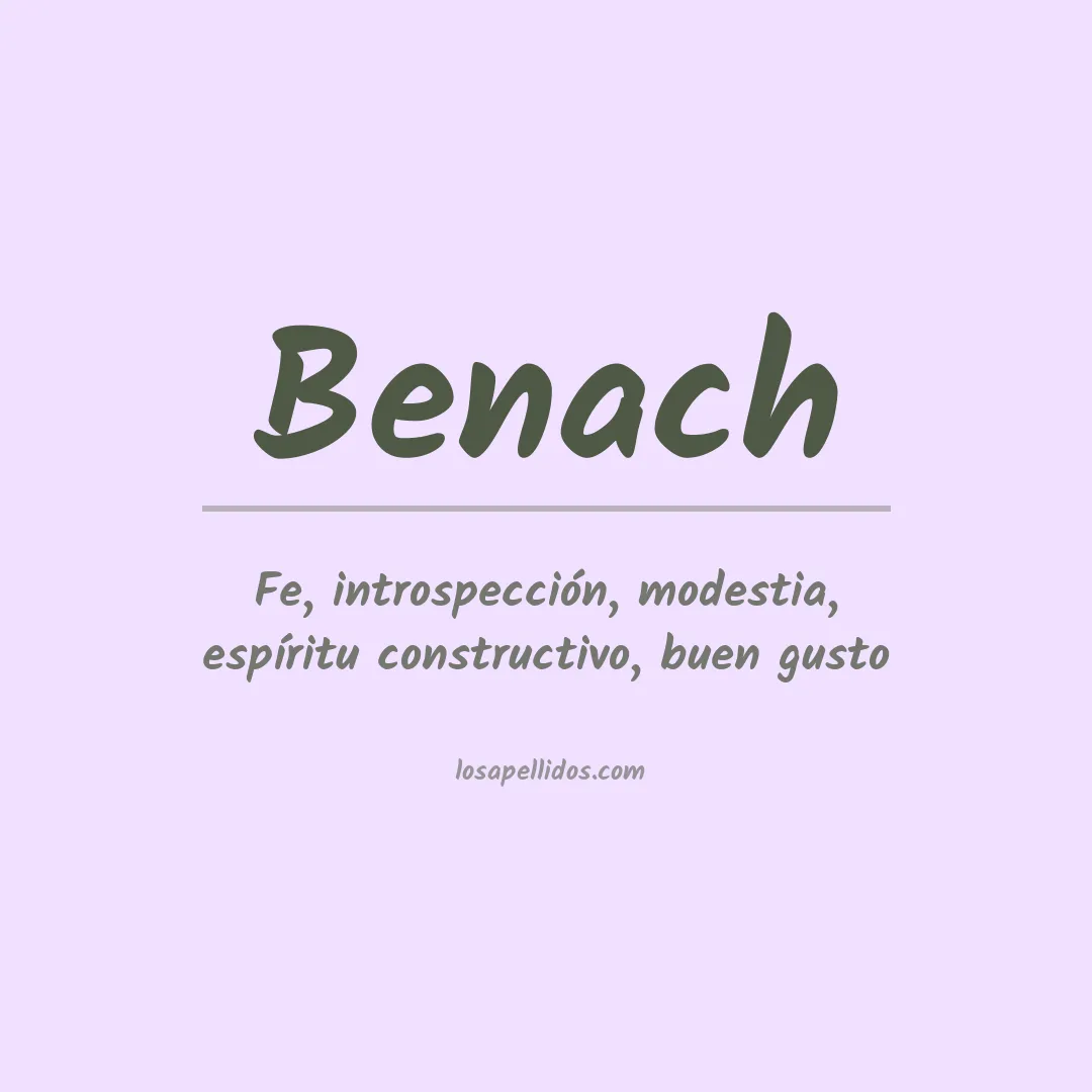 Significado del Apellido Benach
