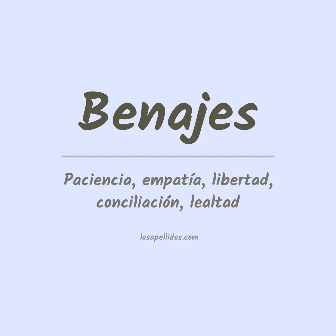Significado del Apellido Benajes