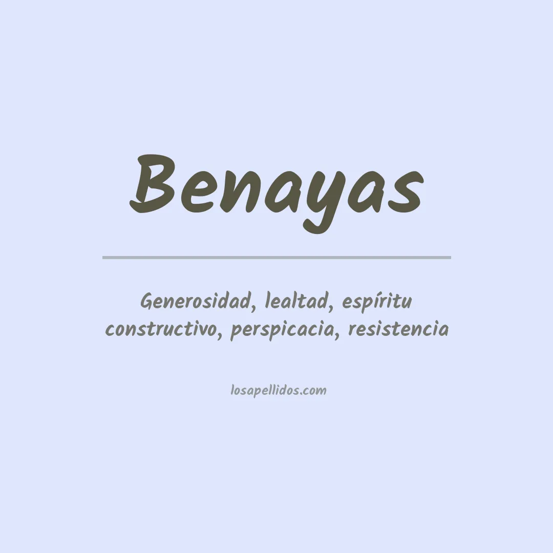 Significado del Apellido Benayas