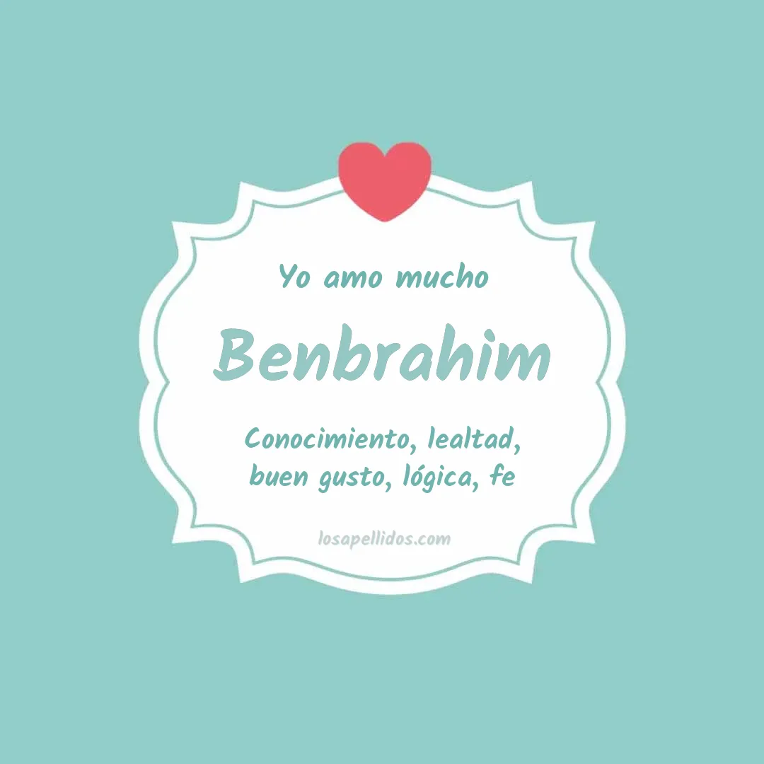 Yo amo mucho Benbrahim