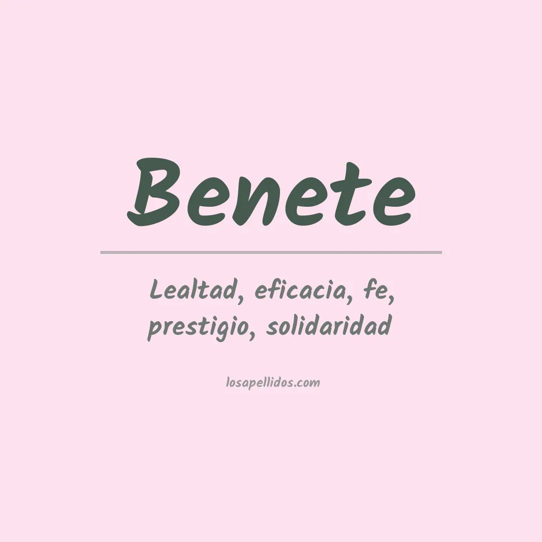 Apellido Benete