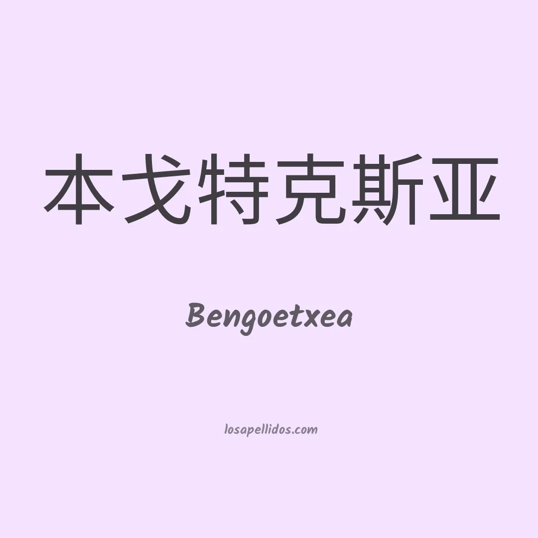 Bengoetxea en chino