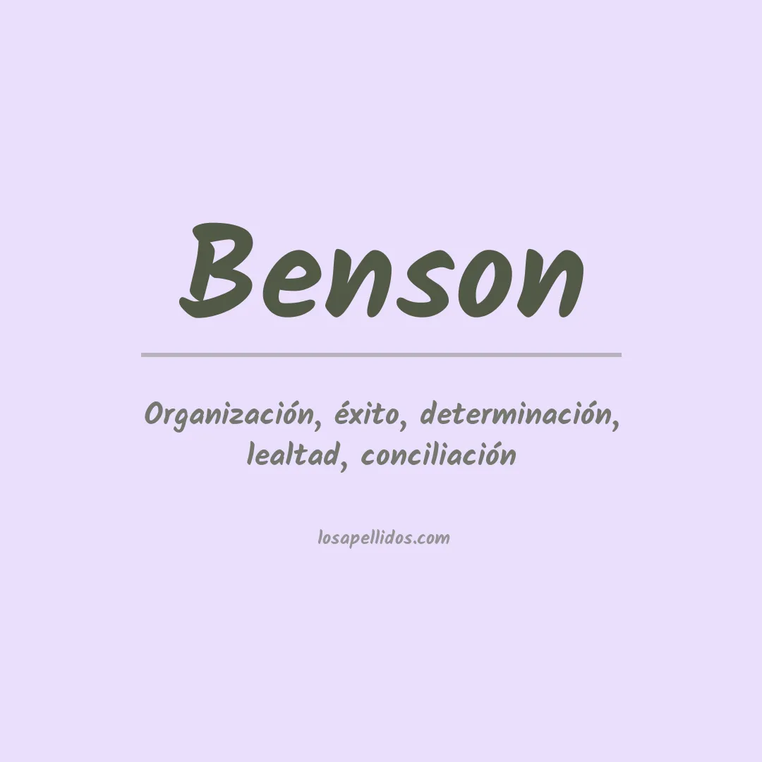 Apellido Benson