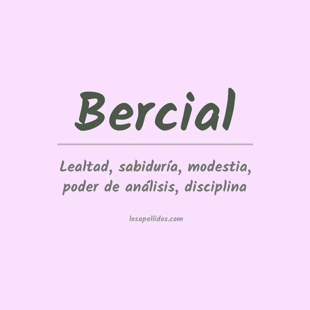 Significado del Apellido Bercial