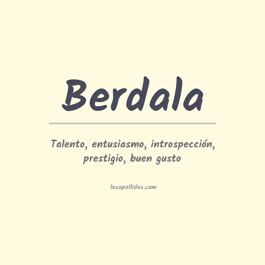 Significado del Apellido Berdala