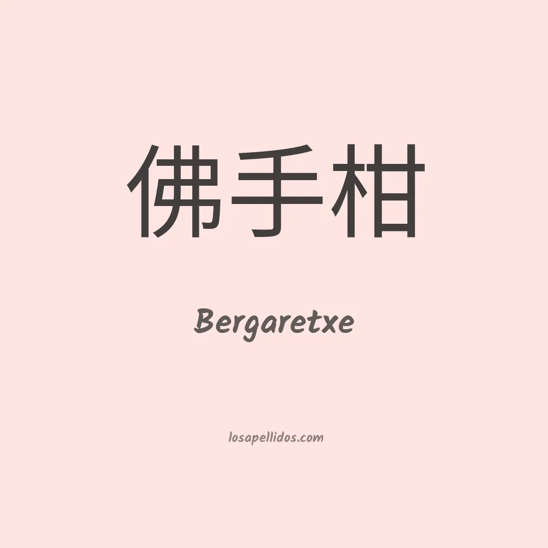 Bergaretxe en chino