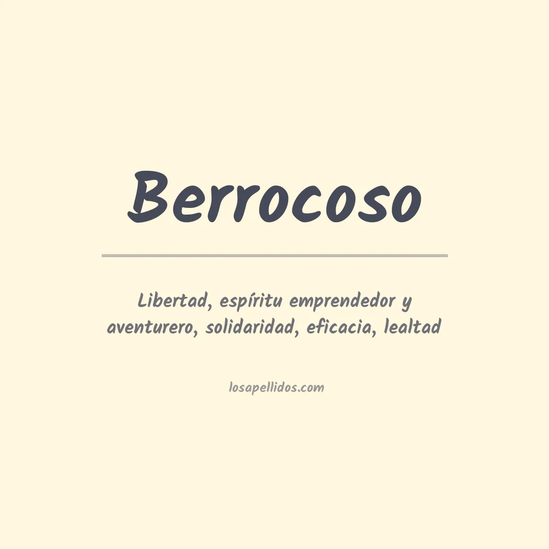 Significado del Apellido Berrocoso