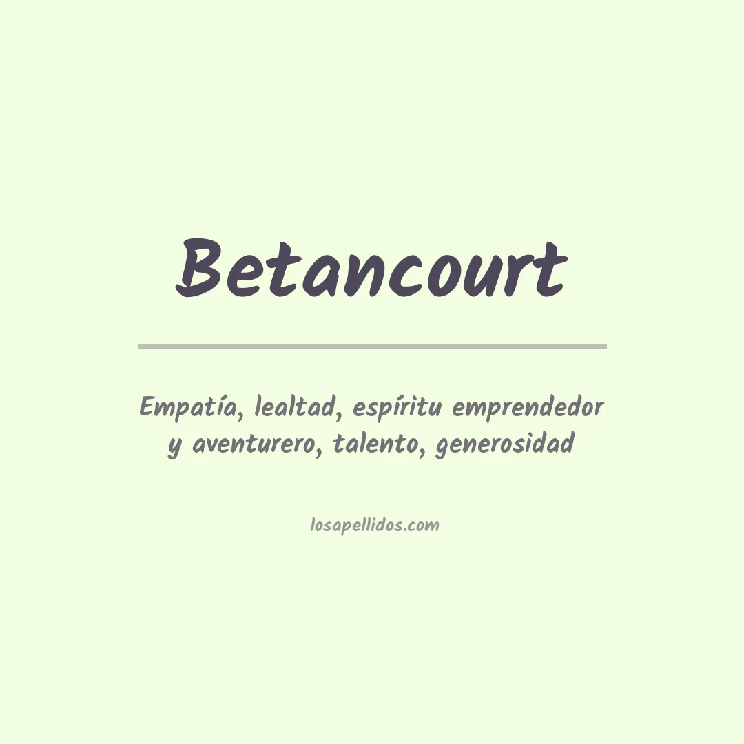 Apellido Betancourt
