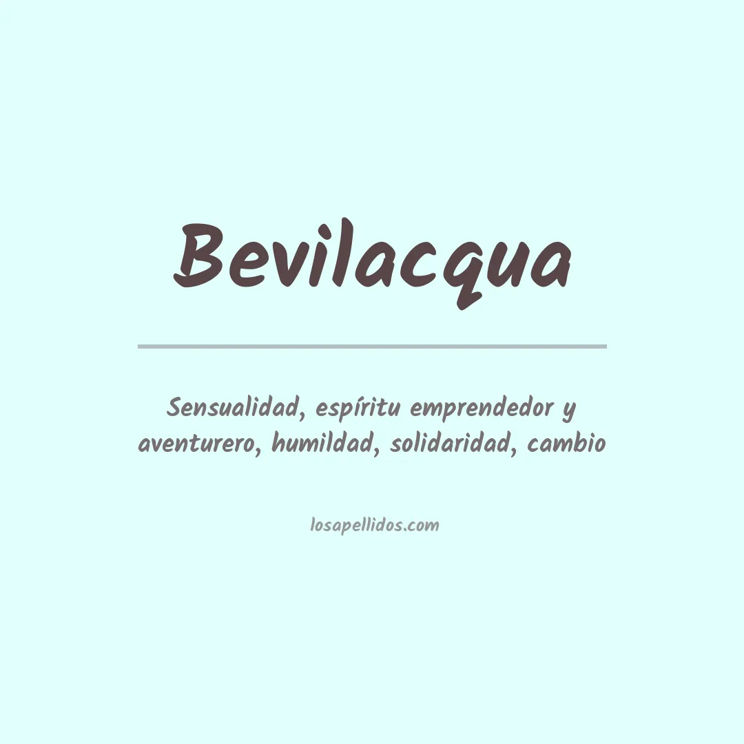 Apellido Bevilacqua