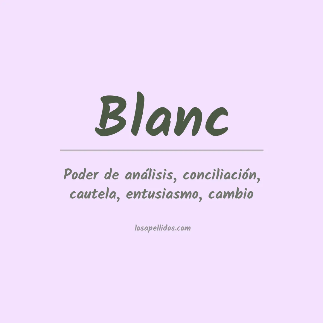 Apellido Blanc