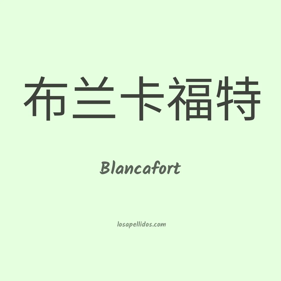 Blancafort en chino