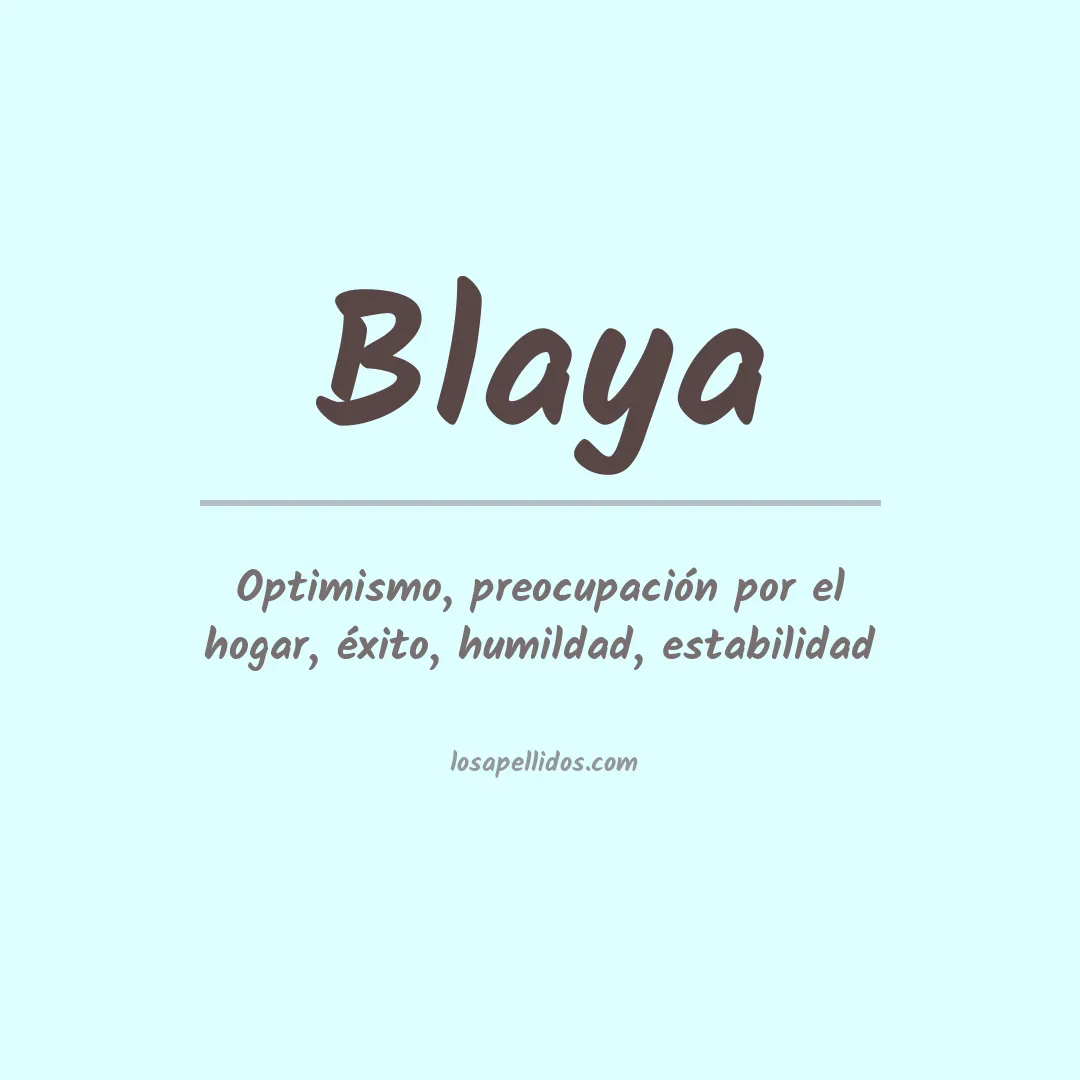 Apellido Blaya