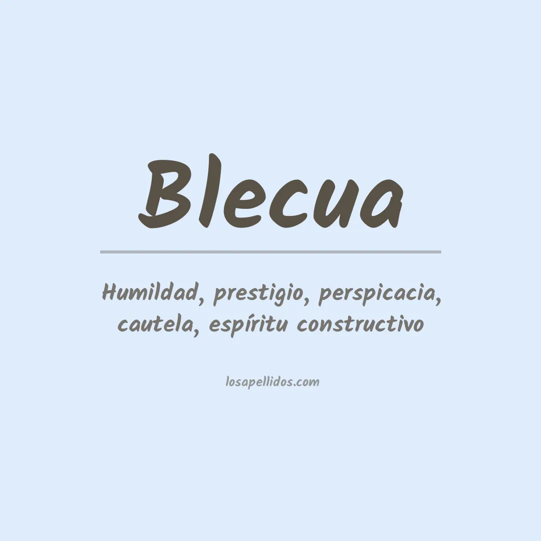 Significado del Apellido Blecua
