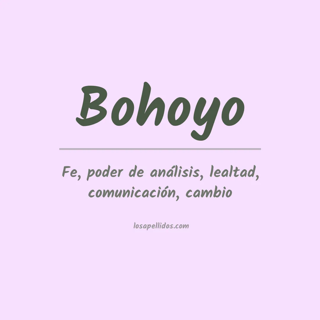 Significado del Apellido Bohoyo