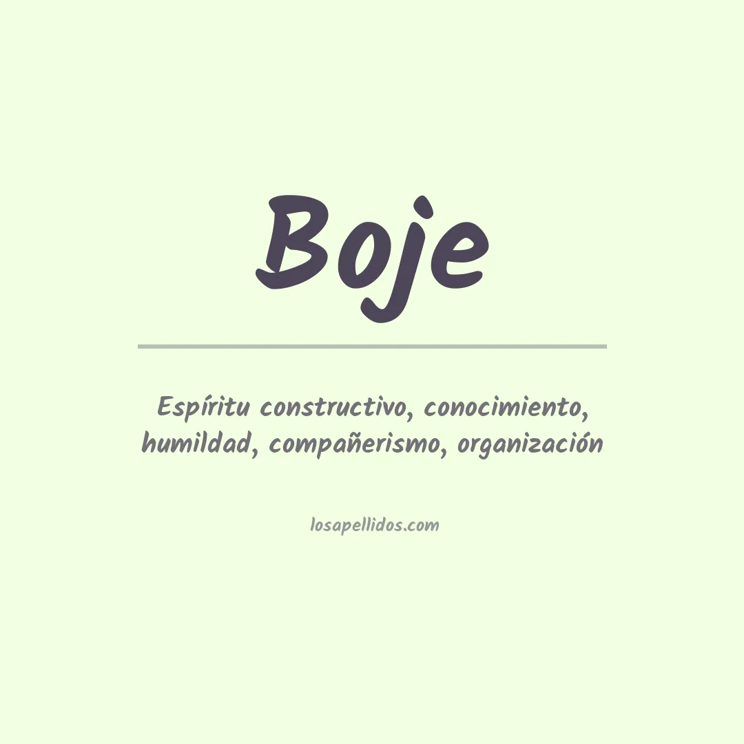 Apellido Boje