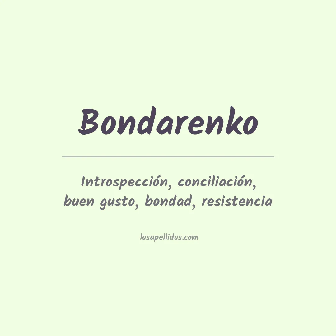 Apellido Bondarenko