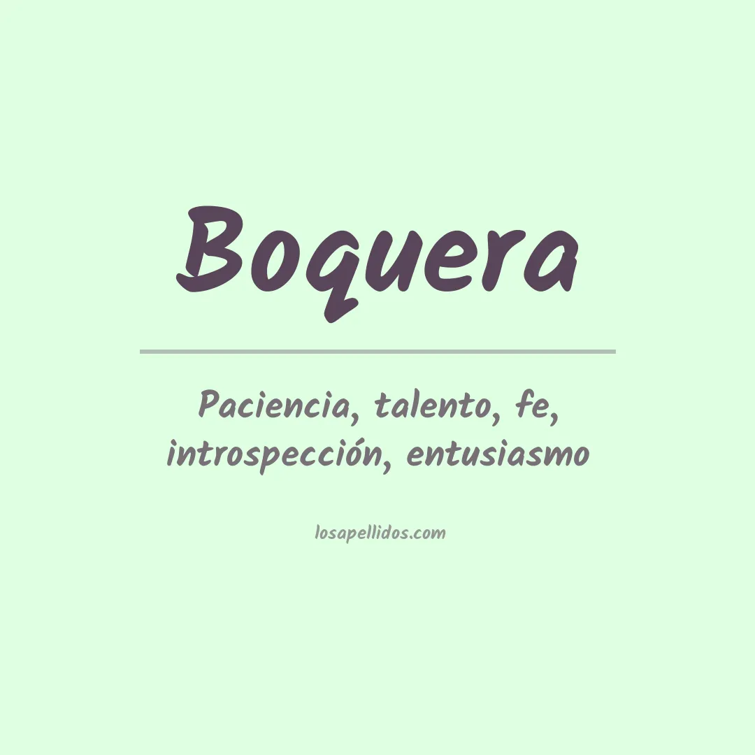 Significado del Apellido Boquera