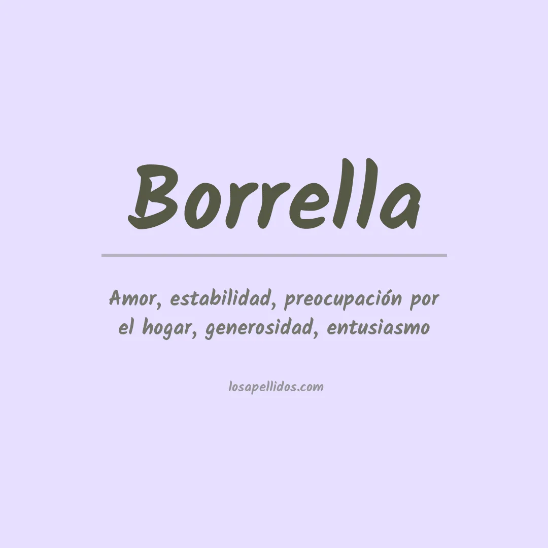 Significado del Apellido Borrella