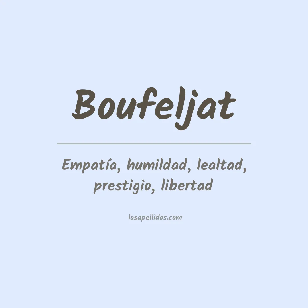 Significado del Apellido Boufeljat