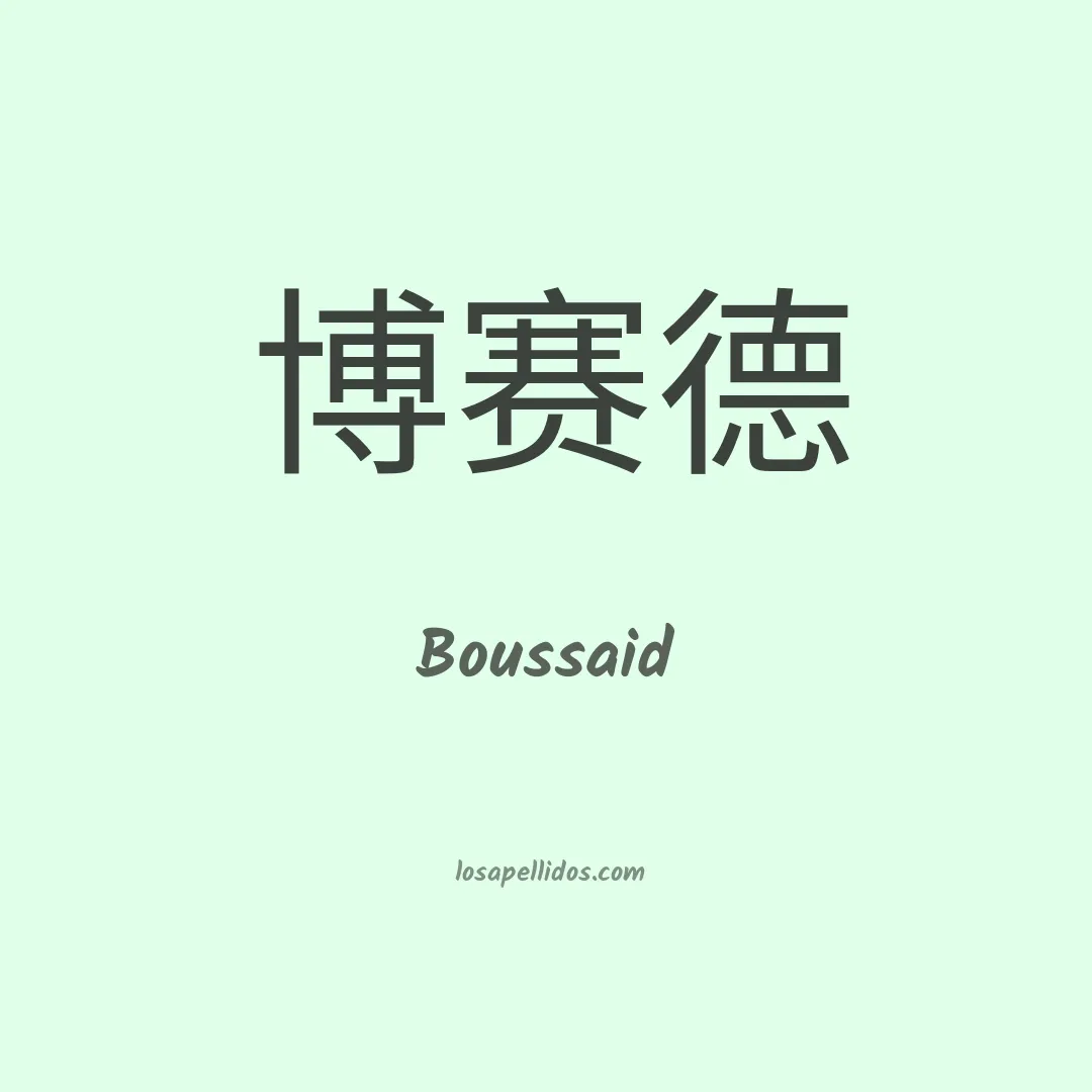 Boussaid en chino