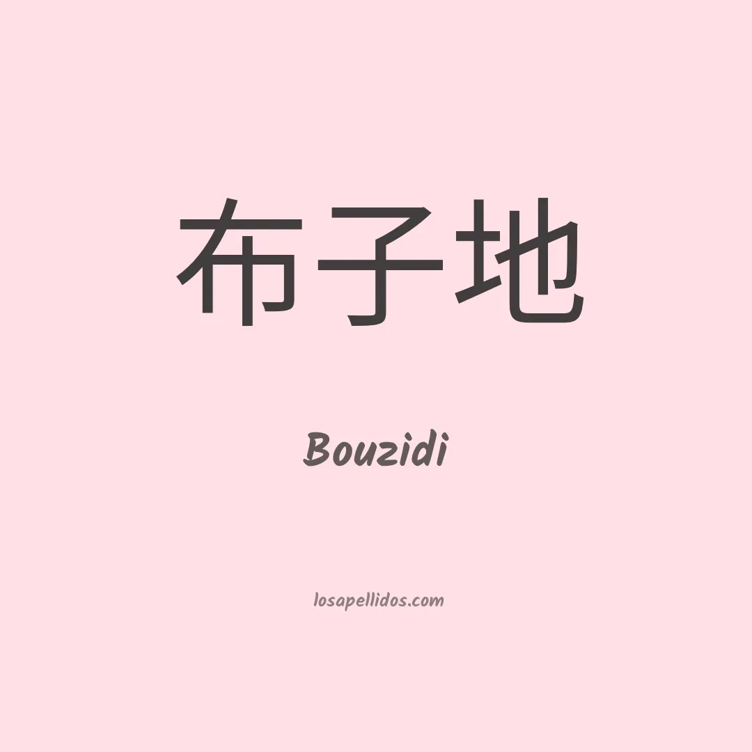 Bouzidi en chino