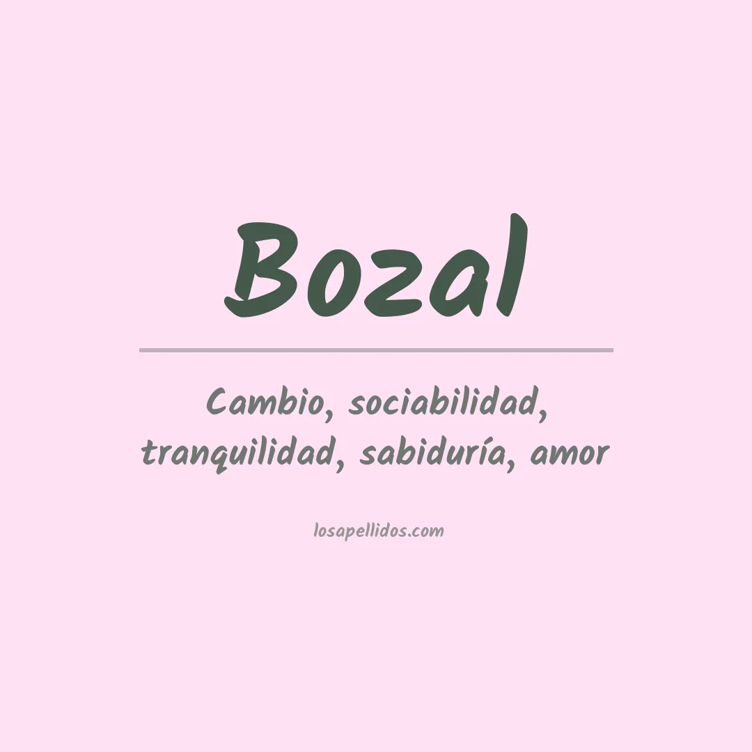 Significado del Apellido Bozal