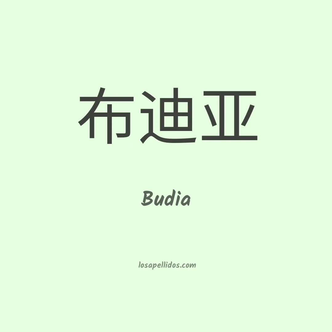 Budia en chino