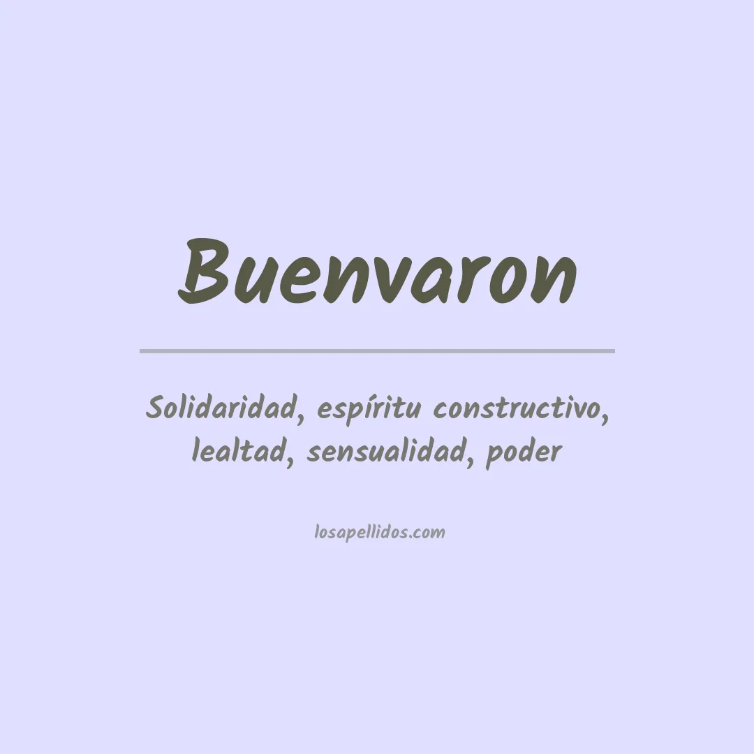 Significado del Apellido Buenvaron