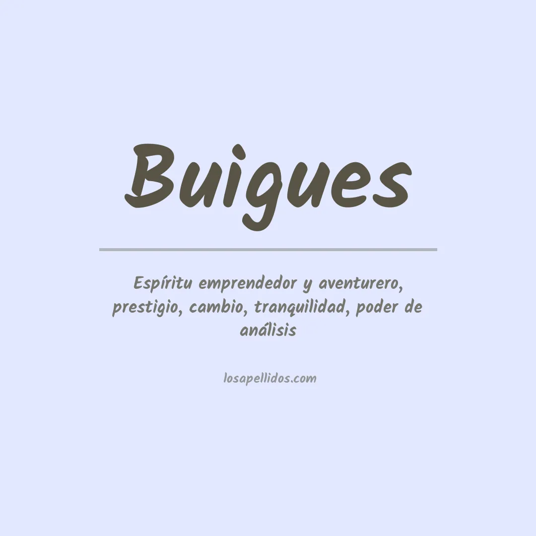 Apellido Buigues