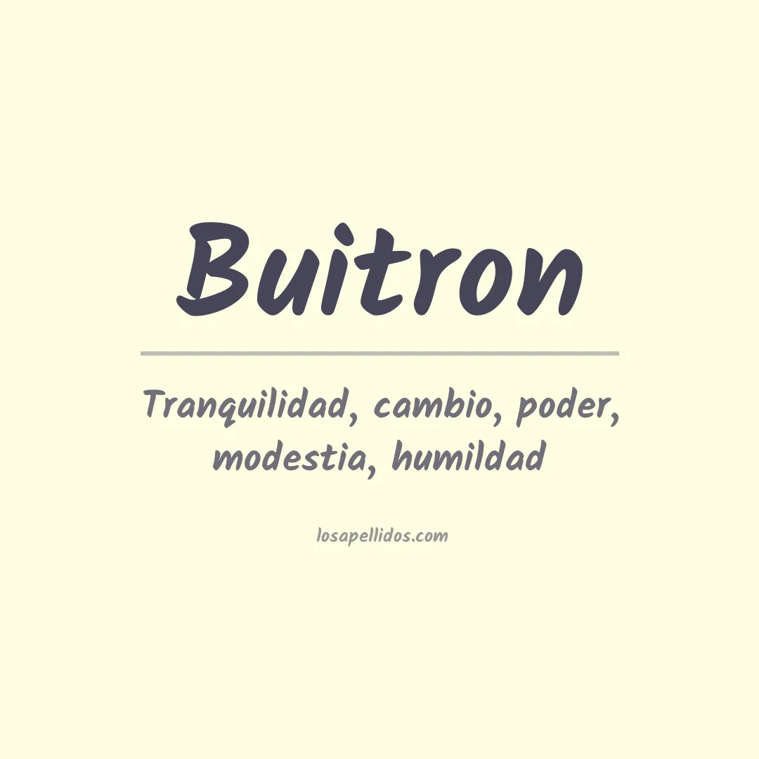Significado del Apellido Buitrón