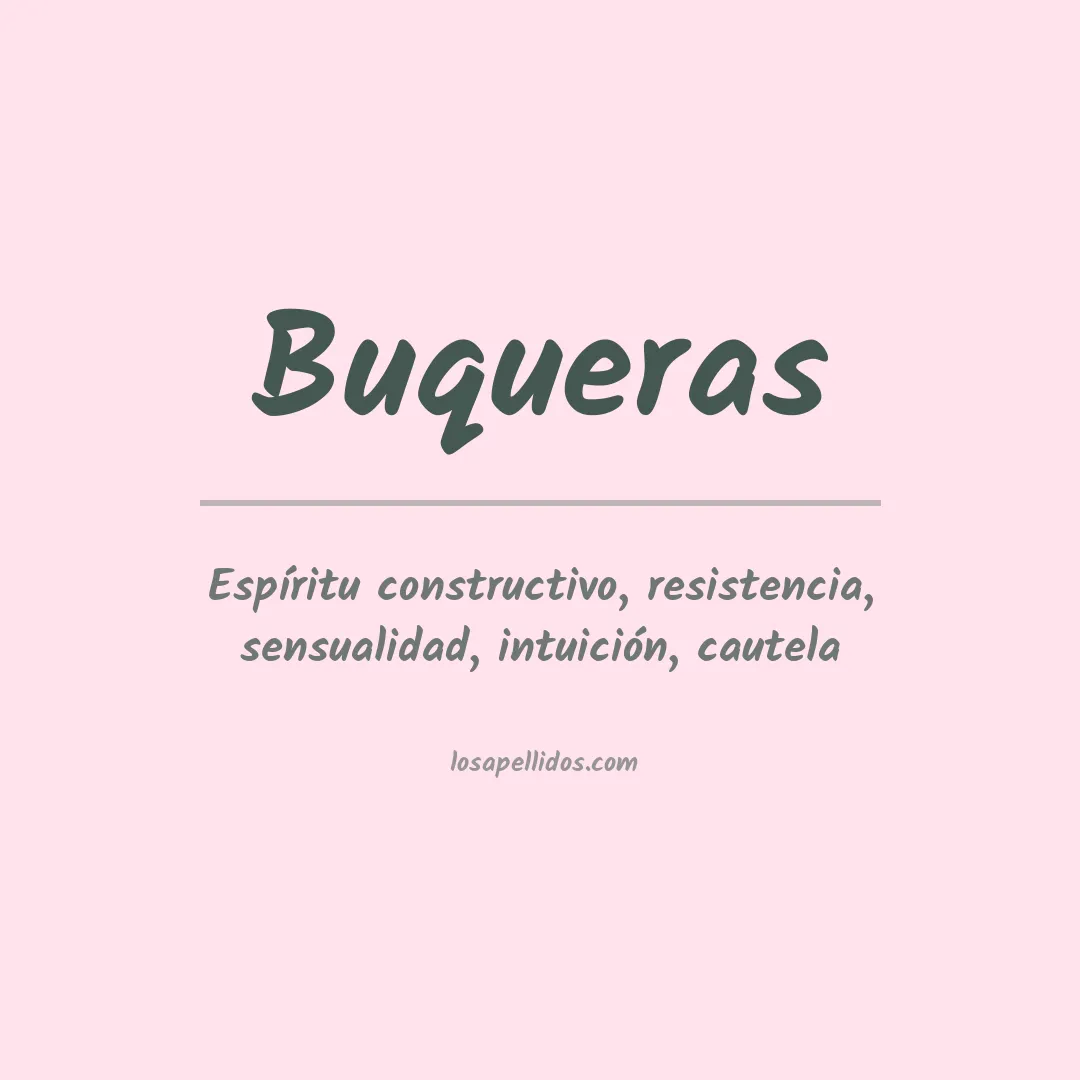 Significado del Apellido Buqueras
