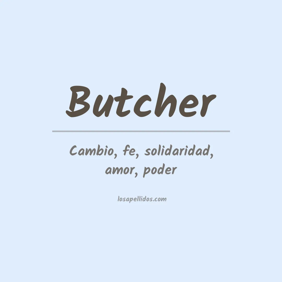 Apellido Butcher