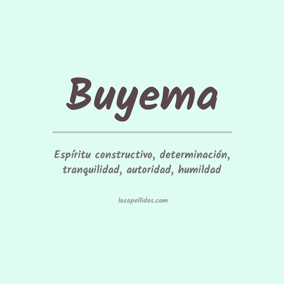 Significado del Apellido Buyema
