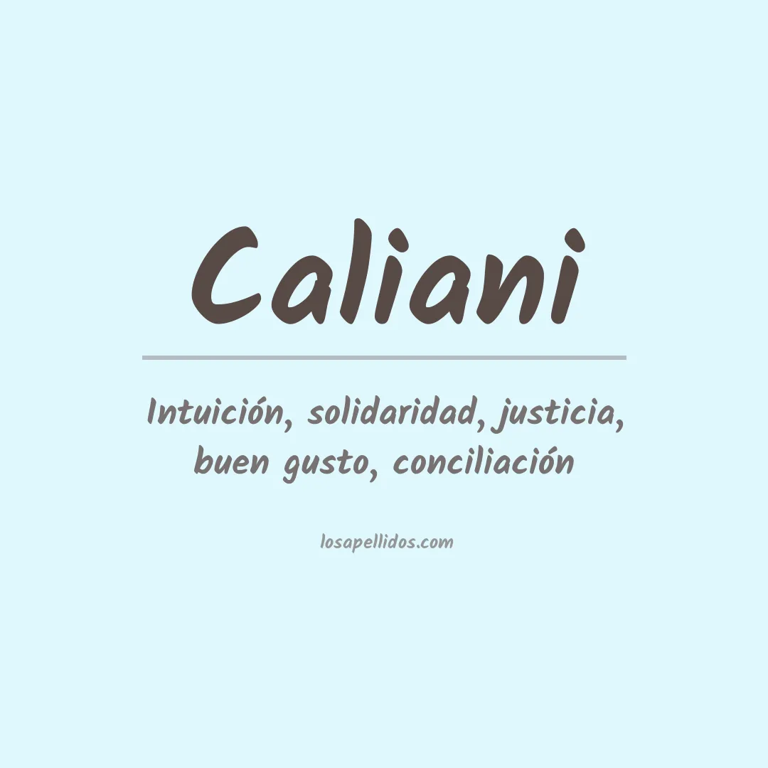 Apellido Caliani
