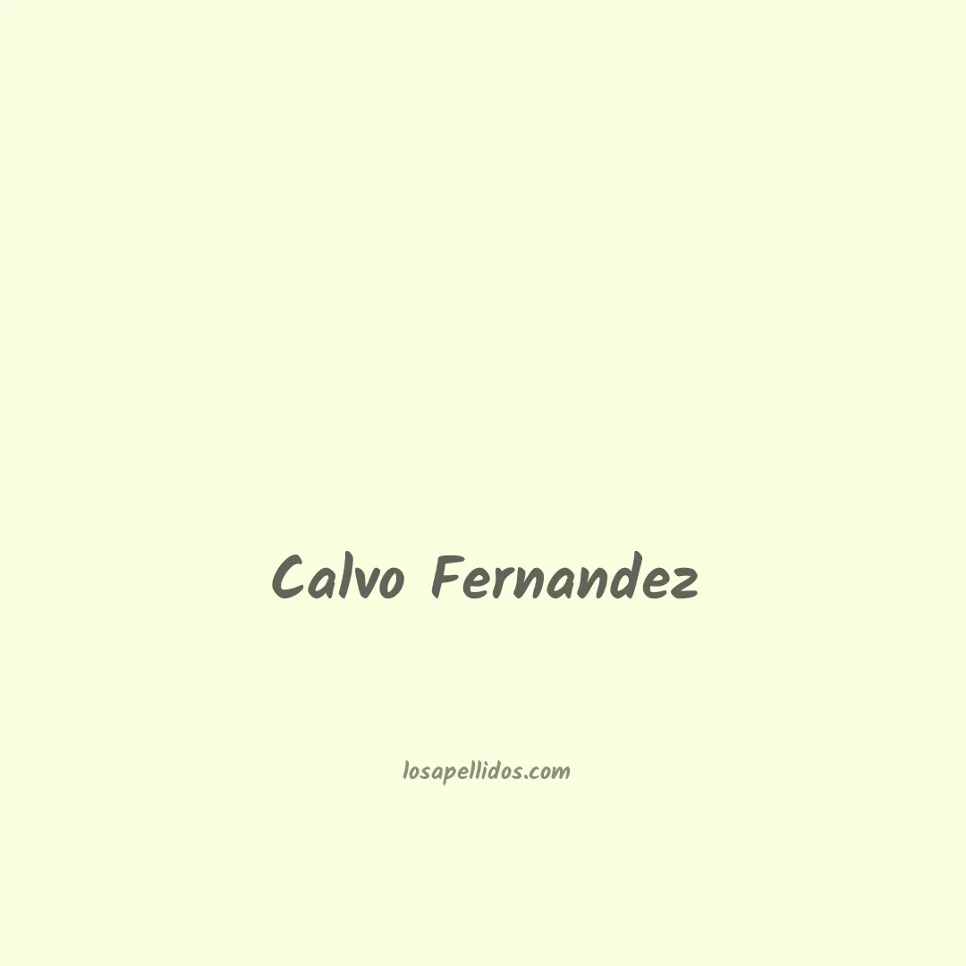 Calvo fernandez en chino