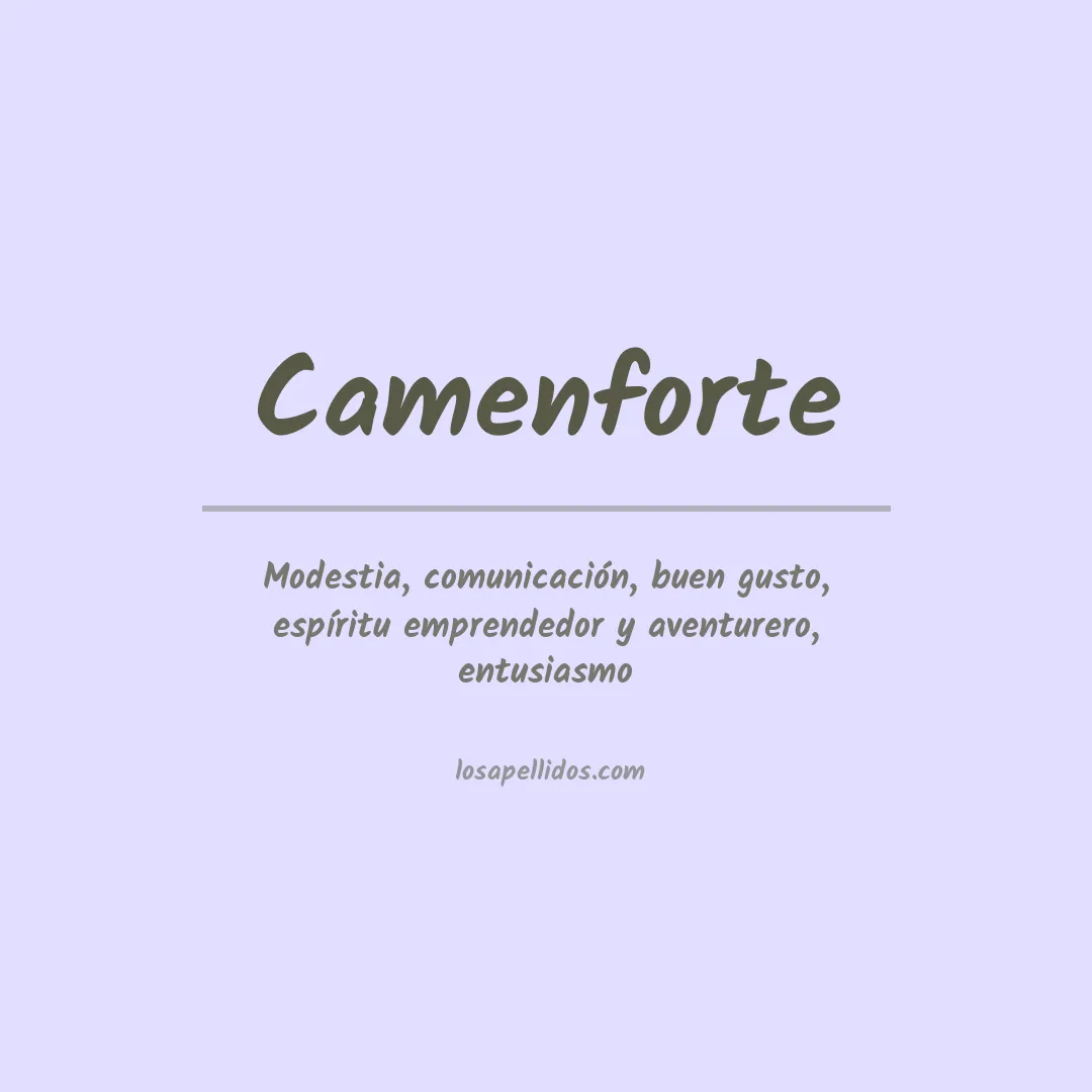 Significado del Apellido Camenforte