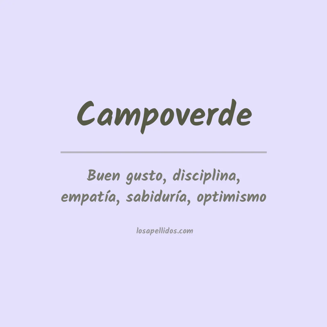 Significado del Apellido Campoverde