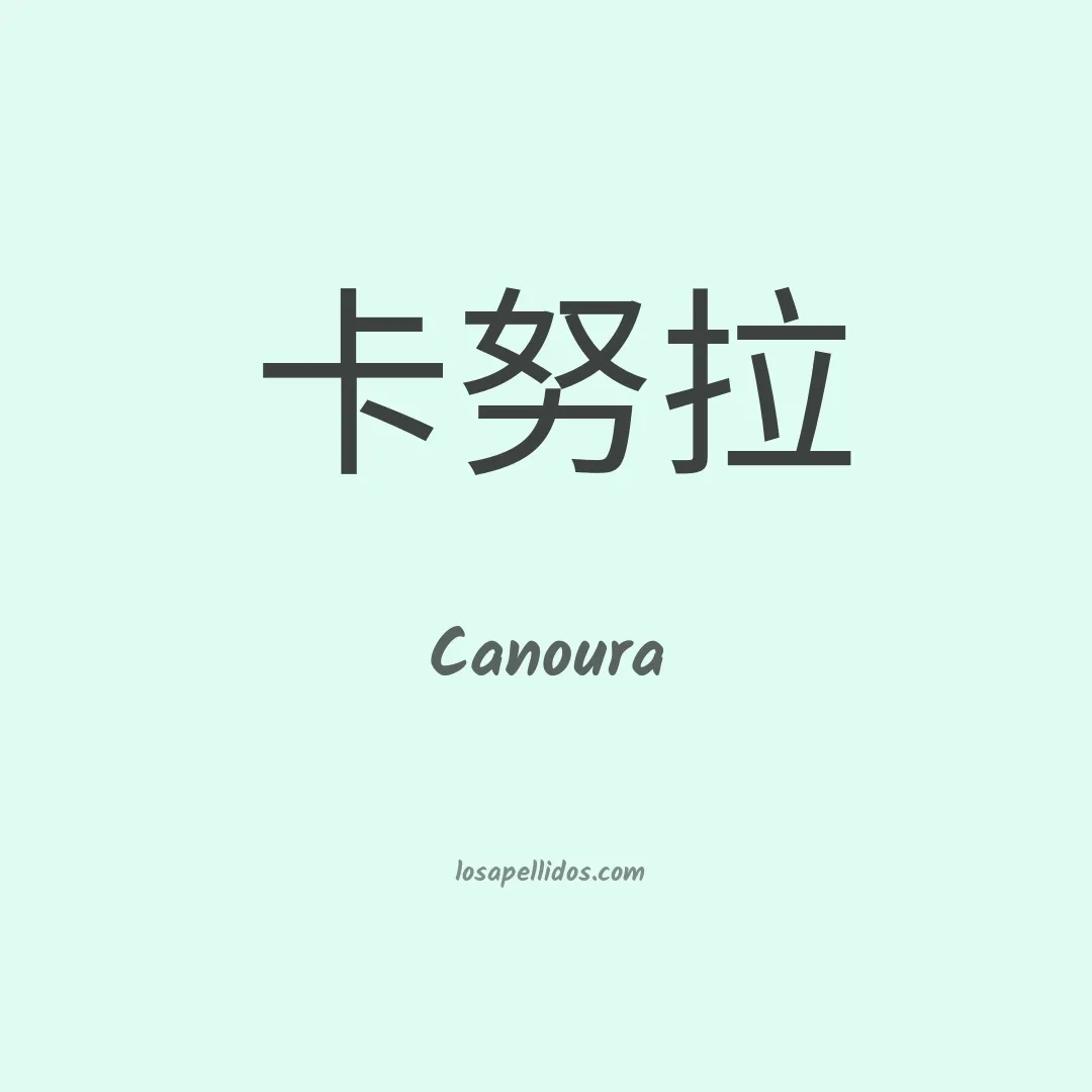 Canoura en chino