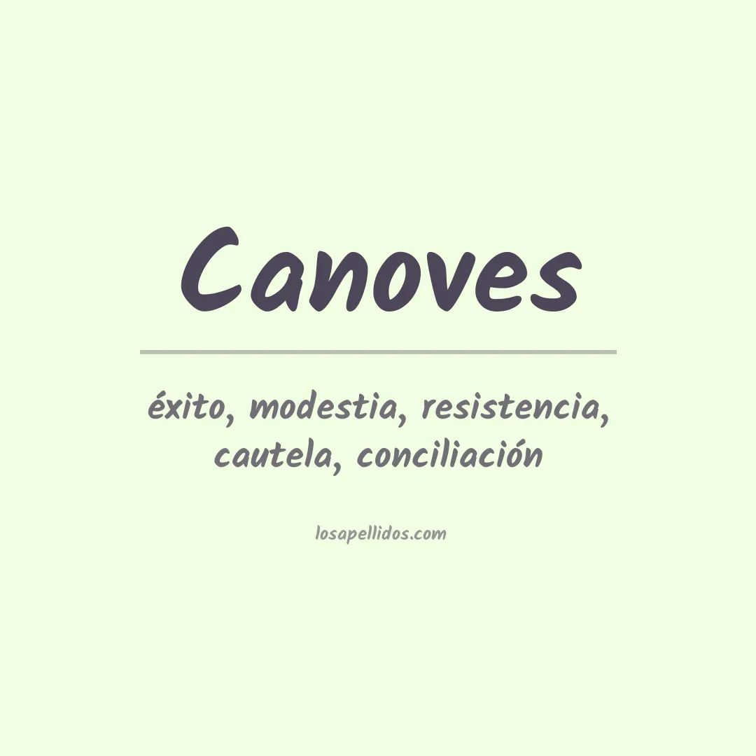 Significado del Apellido Canoves